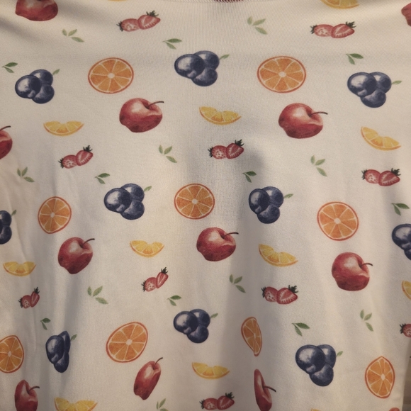 Aleeza Chic Abby Multicolor Fruit Design Long Sleeve Top - Picture 6 of 8